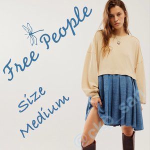 NWT Free People Eleanor Denim Sweatshirt Sz M